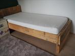 eenpersoons bed van steigerhout + matras, Ophalen, Gebruikt, 90 cm, Eenpersoons