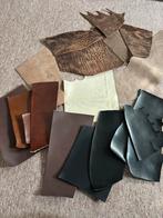 Aantal stukken leren lappen, Hobby en Vrije tijd, Stoffen en Lappen, Ophalen, Bruin, Leer of Kunstleer, Zo goed als nieuw