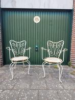 Zwaar ijzeren brocante tuinstoelen klassiek, Huis en Inrichting, Stoelen, Ophalen, Gebruikt