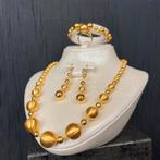 21 karaat gouden set ketting collier armband oorbellen ring, Sieraden, Tassen en Uiterlijk, Kettingen, Ophalen of Verzenden, Zo goed als nieuw