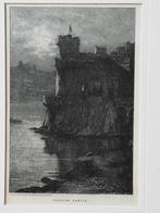 Mooie originele antieke ets uit Engeland van Douglas castle., Ophalen of Verzenden