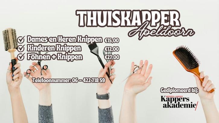Thuiskapper Apeldoorn, Diensten en Vakmensen, Kappers en Thuiskappers, Knippen, Komt aan huis