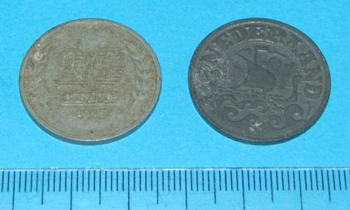 Nederland - kwartje 1943 - zink - licht geoxideerd, Postzegels en Munten, Munten | Nederland, Losse munt, 25 cent, Koningin Wilhelmina