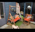 Hardhouten tweepersoons schommel, Tuin en Terras, Ophalen, Gebruikt, Hout