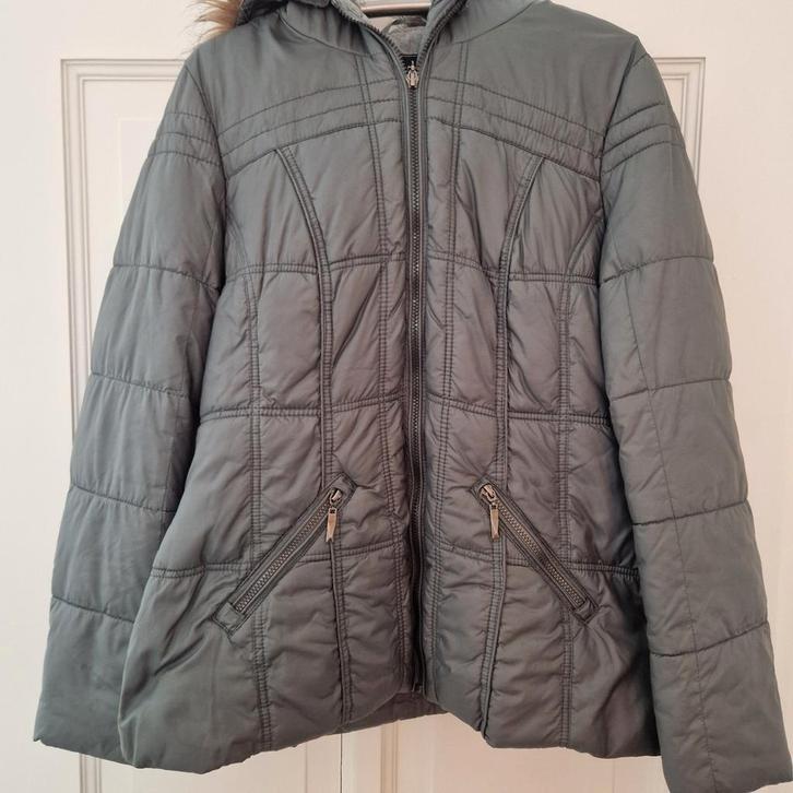 Te koop Miss Etam Winterjas - Maat XL, Kleding | Dames, Jassen | Winter, Zo goed als nieuw, Maat 46/48 (XL) of groter, Grijs, Ophalen of Verzenden