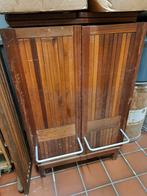 Teakhouten Bar - Uitklapbaar & Rond, Huis en Inrichting, Kasten | Buffetkasten, Ophalen, Gebruikt, 100 tot 150 cm, 50 tot 100 cm