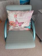 Fauteuil  turquoise., Huis en Inrichting, Fauteuils, Ophalen, Gebruikt, Metaal, 50 tot 75 cm