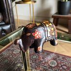 Handgeschilderde houten olifant, Antiek en Kunst, Ophalen of Verzenden