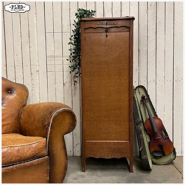 Vintage Roldeurkastje Kast Boekenkast Archiefkast, Antiek en Kunst, Curiosa en Brocante, Ophalen