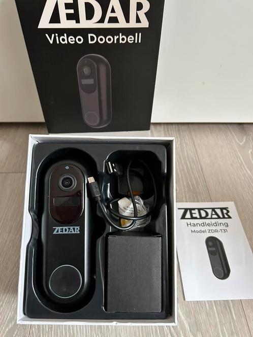 Zedar Video Deurbel met doosje en extra’s, Huis en Inrichting, Deurbellen, Zo goed als nieuw, Draadloos, Ingebouwde camera, Compatibel met smartphone