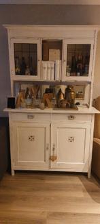 Mooie White Washed kast met echte glas in lood raampjes., Ophalen, 50 tot 100 cm, Minder dan 100 cm, 25 tot 50 cm