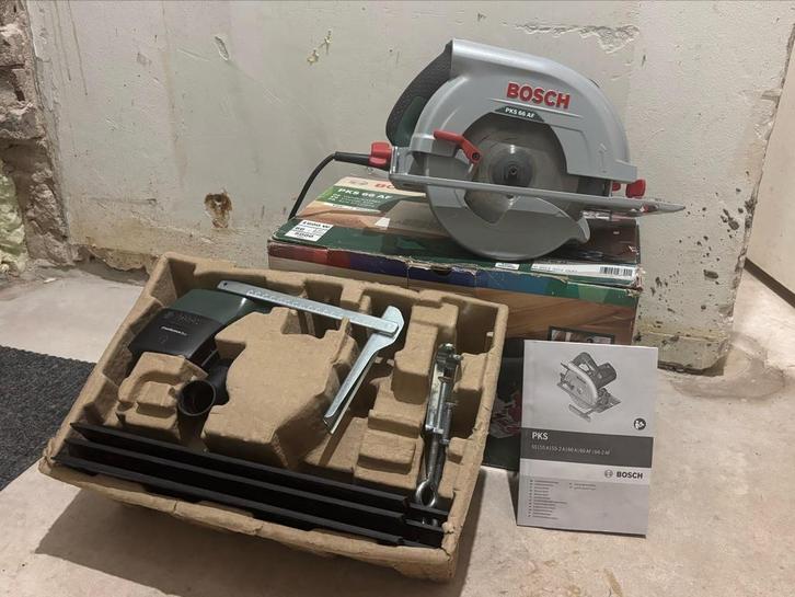 Bosch PKS 66 AF Cirkelzaag 1600W 3x35cm geleiderail, Doe-het-zelf en Verbouw, Gereedschap | Zaagmachines, Zo goed als nieuw, Cirkelzaag