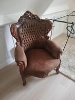 Barok fauteuil met houtsnijwerk, Antiek en Kunst, Ophalen