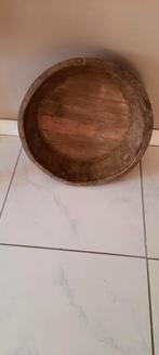 Oud houten olijfbak, Huis en Inrichting, Woonaccessoires | Schalen en Manden, Ophalen, Zo goed als nieuw, Rond, Hout