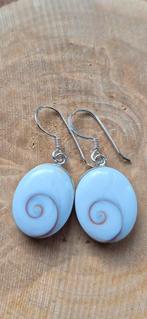Zilveren oorhangers Shiva Eye met Abalone, Hangers, Blauw, Nieuw, Ophalen of Verzenden