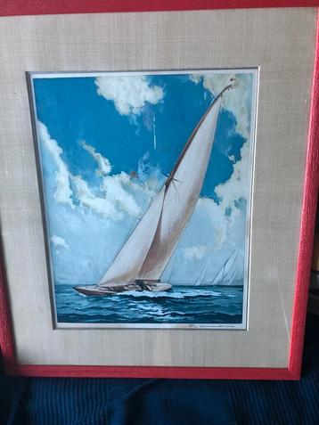 Een aquarel van Fritz Neumann, een scherenkruiser. beschikbaar voor biedingen