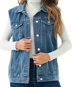 Denim gilet/vest oversized mouwloos spijkerjasje XL/XXL, Ophalen of Verzenden, Nieuw, Blauw