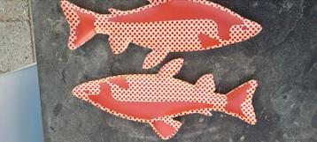 2 platte schalen in de vorm van Vissen hard kunststof Retro beschikbaar voor biedingen