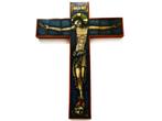 Opaline kruisbeeld / crucifix Christus kruis onderin schedel, Ophalen of Verzenden