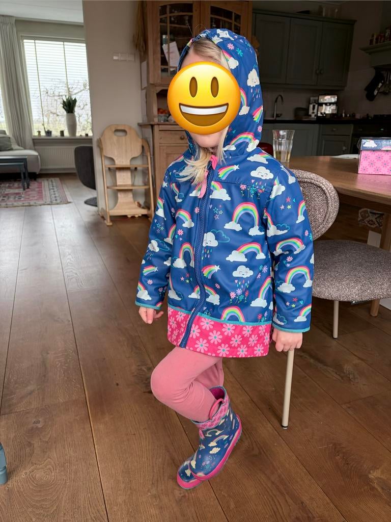 Set regenlaarsjes (23) en jas (92/98), Kinderen en Baby's, Kinderkleding | Schoenen en Sokken, Ophalen of Verzenden, Zo goed als nieuw