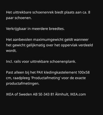 IKEA Komplement schoenenrek 100x58cm voor PAX kast - afbeelding 4