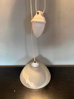 2 Katrol vintage hanglampen met katoenen electradraad, Ophalen, Zo goed als nieuw, Overige materialen, Art Nouveau, vintage katrollampen, wit porselein.