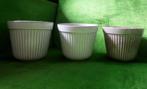 3 vintage / 60's Westraven Utrecht bloempotten met ribbels, Ophalen, Gebruikt, Rond, Binnen