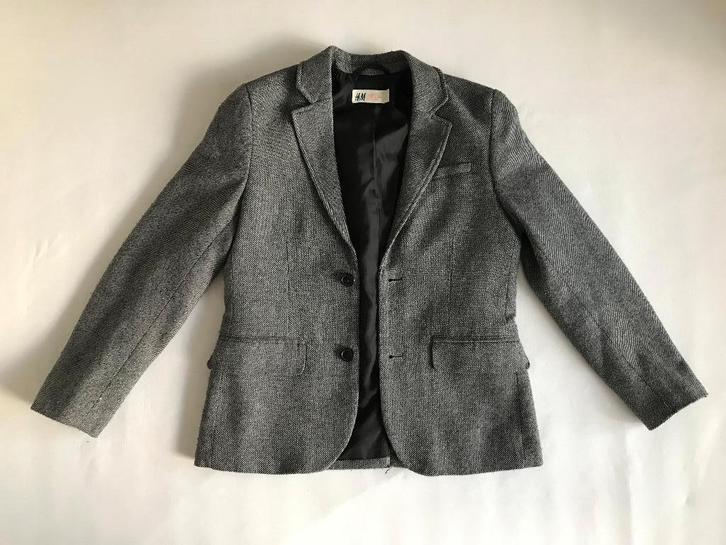 Jongens blazer gemêleerde - maat: 134 Leuke, Kinderen en Baby's, Kinderkleding | Maat 134, Zo goed als nieuw, Jongen, Jas, Ophalen of Verzenden
