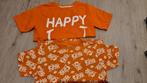 Koningsdag oranje t-shirt 110-116 2x, Kinderen en Baby's, Ophalen of Verzenden, Zo goed als nieuw, Shirt of Longsleeve