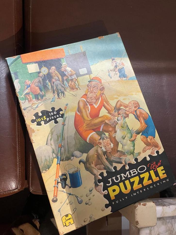 Antieke Jumbo #1055 puzzel met apen, 160 stukjes, Antiek en Kunst, Antiek | Speelgoed, Ophalen of Verzenden