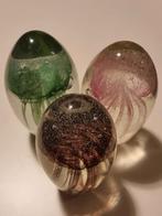 Grote 3 x glazen kwallen presse-papier, Ophalen of Verzenden