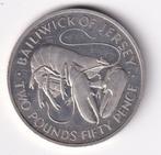 Jersey 2 1/2 Pounds 1972 met randtikje, Postzegels en Munten, Verzenden, Overige landen, Losse munt, Zilver