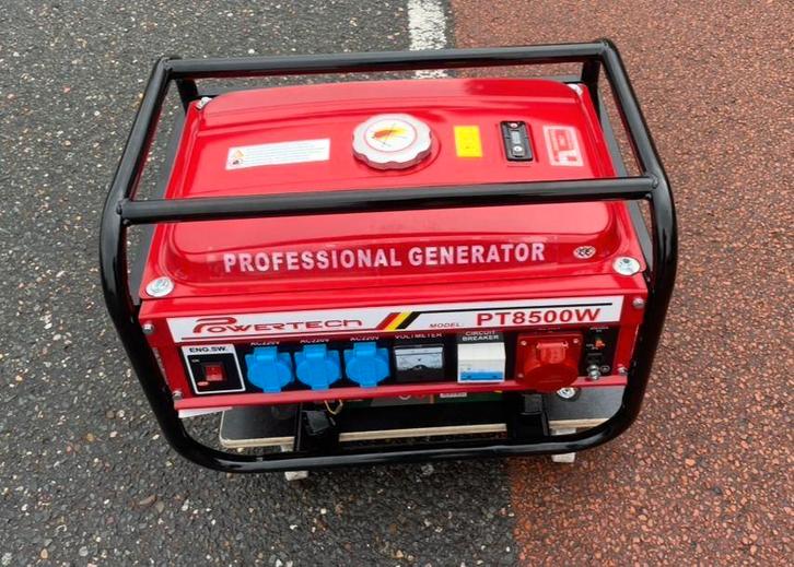 Generator Powetech model PT 8500 nieuw in doos, Doe-het-zelf en Verbouw, Aggregaten, Nieuw, Benzine, Minder dan 5 kVA, Ophalen