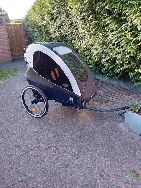 Fietskar met 2 zitjes (zo goed als nieuw), Fietsen en Brommers, Fietsaccessoires | Aanhangers en Karren, Zo goed als nieuw, Kinderkar