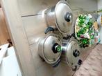Pannen AMC, Huis en Inrichting, Keuken | Potten en Pannen, Ophalen of Verzenden, Gebruikt, Rvs, Pannenset