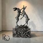 Ludwig Nick Bronzen Beeld Hazen – Frans Atelierbrons 24cm, Ophalen of Verzenden, Brons