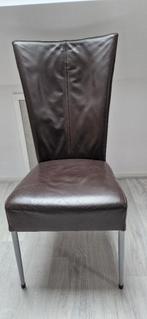 6 leren eetkamer stoelen, Ophalen, Gebruikt, Bruin, Klasiek