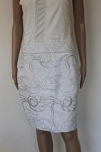 Cottonade wit/zilverkleurig rokje maat 38, Maat 38/40 (M), ., Wit, Ophalen of Verzenden