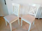 2x Ingolf witte stoelen met kussen te koop in Wageningen, Huis en Inrichting, Stoelen, Ophalen, Gebruikt, Wit, Twee