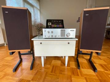 B&W DM4 + stalen stands – teak fineer rondom – matching pair beschikbaar voor biedingen