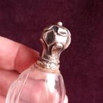 Art Nouveau Parfumfles Zilveren Dop Nederlands Zilver, Antiek en Kunst, Verzenden