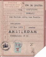 Tweede Distributie Stamkaart Amsterdam A.van Baarle geb.1910, Verzamelen, Militaria | Tweede Wereldoorlog, Verzenden, Overige soorten