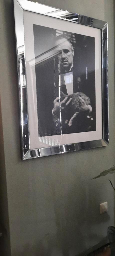The Godfather Foto met Spiegelende Lijst, Huis en Inrichting, Woonaccessoires | Spiegels, Gebruikt, Minder dan 50 cm, Minder dan 100 cm
