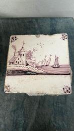 Antieke wandtegel, delfts bruin?, Antiek en Kunst, Antiek | Wandborden en Tegels, Ophalen of Verzenden