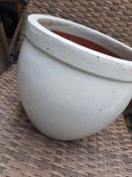 Grote witte buitenpot bloempot, Tuin en Terras, Bloempotten, 25 tot 40 cm, Rond, Ophalen of Verzenden, Zo goed als nieuw