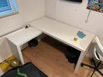 Ikea bureau Malm wit met uittrekbaar blad, Ophalen of Verzenden, Zo goed als nieuw