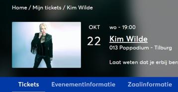 Kim Wilde 013 in Tilburg concert beschikbaar voor biedingen