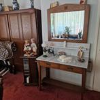 Nostalgische Kaptafel met Spiegel, Gebruikt, 100 tot 150 cm, Vintage, Hout