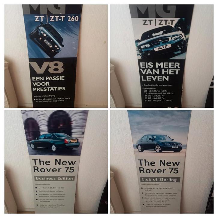 Dealerborden MG ZT / 260 V8 / Rover 75 mk2, 4 stuks, Verzamelen, Automerken, Motoren en Formule 1, Zo goed als nieuw, Auto's, Ophalen