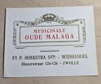 021) ETIKET ZWOLLE Fa.P. HOEKSTRA Szn MEDICINALE OUDE MALAGA, Ophalen of Verzenden, Zo goed als nieuw, Overige typen